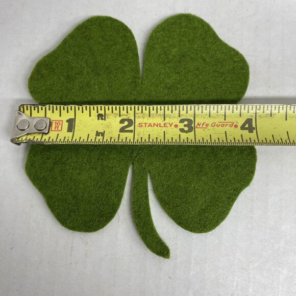 100% Wool Felt Shamrock Clovers Cutouts Coasters Green 3mm Lot Of 10 - Picture 4 of 5